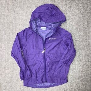 Columbia small (7/8) purple rain shell EUC